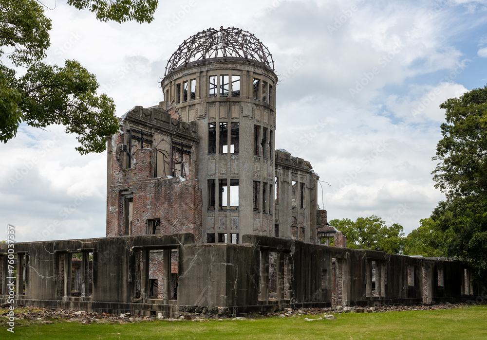 Remaining structure of the Genbaku Dome building in bombed Hiroshima at the Hiroshima Peace Memorial