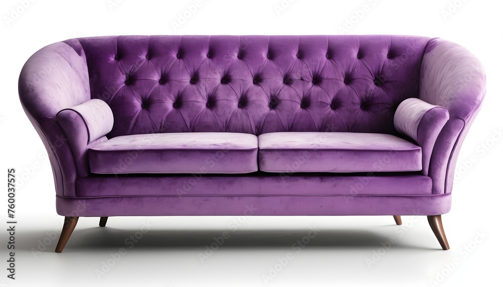 Modern design purple sofa isolated on white