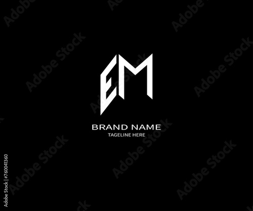 Free Download EM LETTER LOGO Design ONE BLACK BACKGROUND - GFXLoad