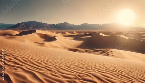 Golden Dunes: Majestic Desert Vista Under the Sun's Embrace