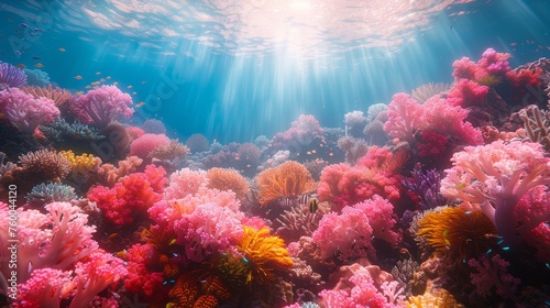 Coral reefs under sea or ocean water