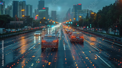 A smart city commute transportation network system concept using an intelligent automatic sensing system and a radar signal system.