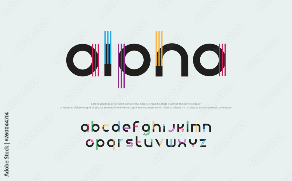 Alpha Modern abstract digital alphabet font. Minimal technology typography, Creative urban sport fashion futuristic font and with numbers. vector illustration