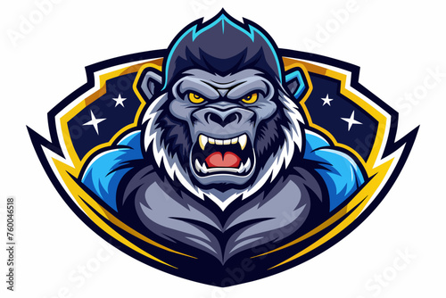 Galactic gorilla mascot logo vector art illustration