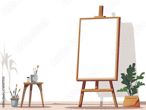  A canvas sits blank awaiting the artist's brush to bring forth a new creation. 