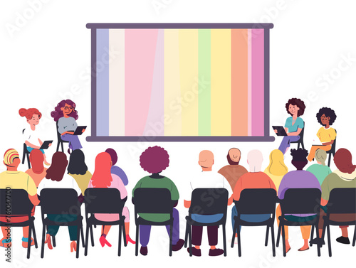  A community center hosts a film screening followed by a discussion about LGBTQ+ representation in media. 