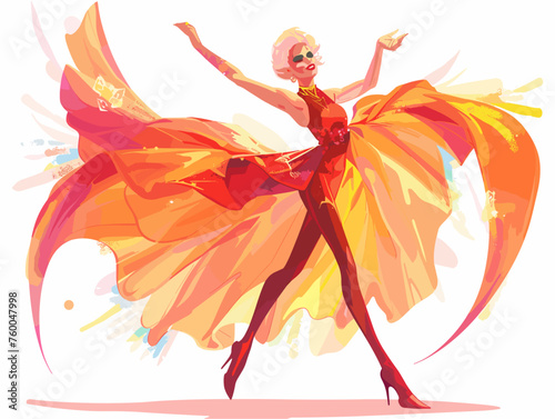  A drag queen decked in dazzling attire performs on stage captivating the audience with their confidence and artistry. 