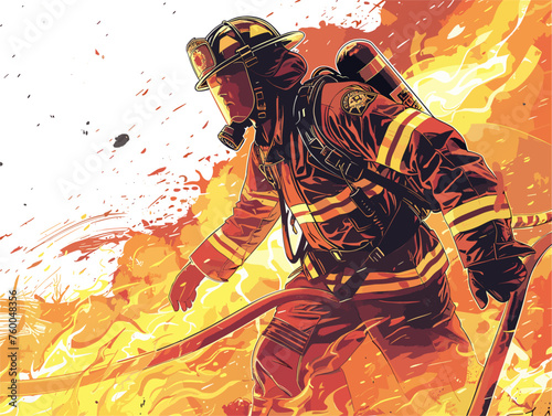  A firefighter battles a blaze their gear heavy and the heat intense but their dedication unwavering in protecting lives and property. 