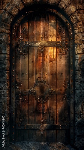 Majestic Wooden Door Unveiling the Mysteries of a Medieval Castle