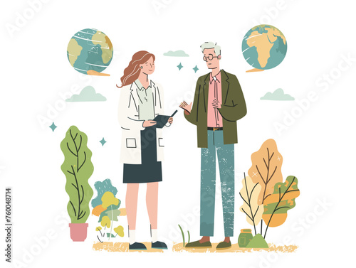  A journalist interviews a scientist about their research on climate change raising awareness about a pressing global issue. 