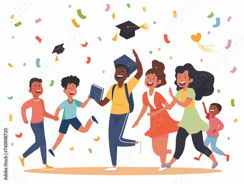 A latecomer sprints across the stage their family erupting in cheers as they receive their diploma. 