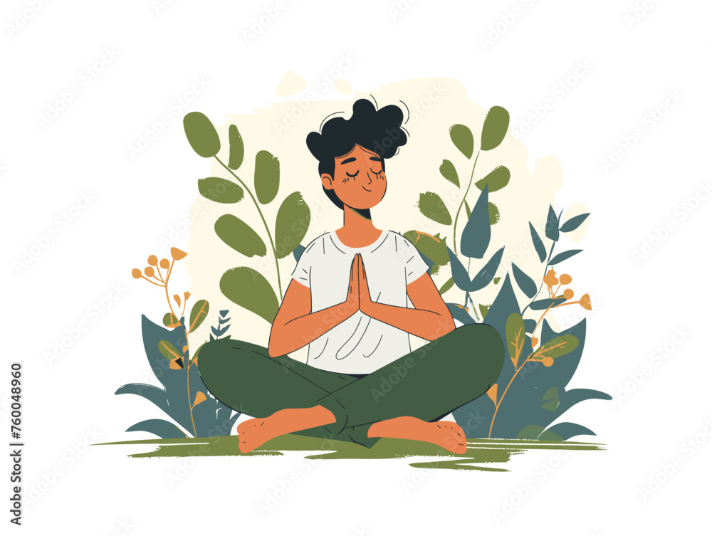 A person practices deep breathing exercises becoming aware of their body and managing stress effectively. A person practices deep breathing exercises becoming aware of their body and managing stress effectively.