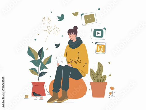  A person checks their social media feed with a critical eye questioning the information presented and seeking reliable sources. 