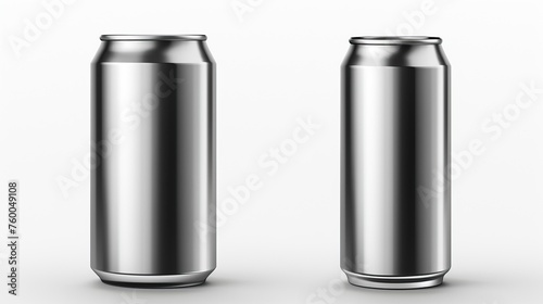 Shiny beer keg large and small size and aluminum slim can isolated on white background with clipping path.