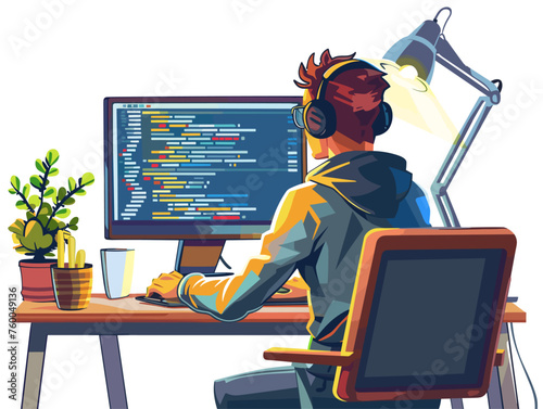  A software developer tirelessly debugs code determined to iron out every glitch and ensure a seamless user experience. 