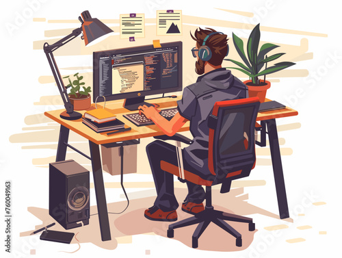  A software developer tirelessly debugs code determined to iron out every glitch and ensure a seamless user experience. 