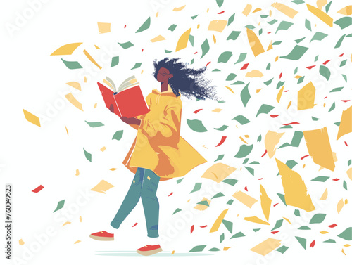  A writer holds their newly published book their words and ideas taking flight. 