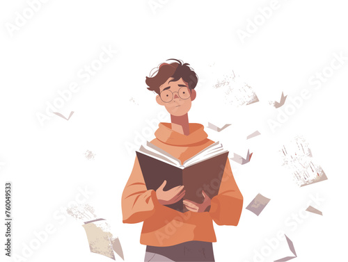  A writer holds their newly published book their words and ideas taking flight. 
