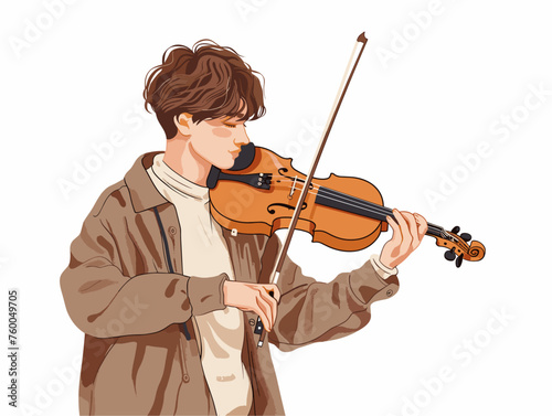 A young musician practices violin with dedication finally mastering a challenging passage. 