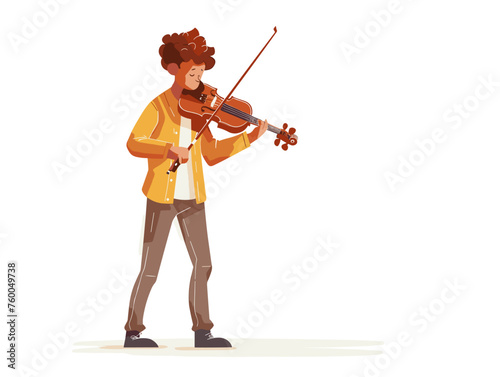  A young musician practices violin with dedication finally mastering a challenging passage. 