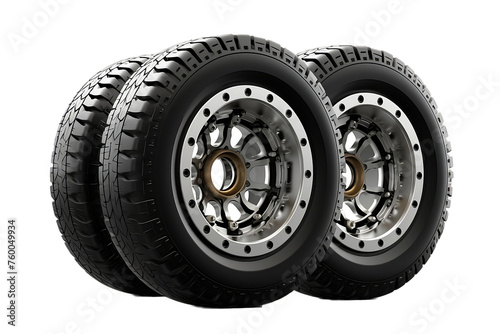 Variety of truck rims, isolated for clarity.