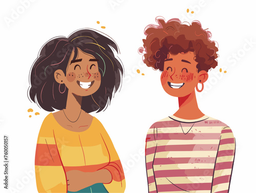  Two friends with different gender identities chat happily their differences celebrated and embraced. 