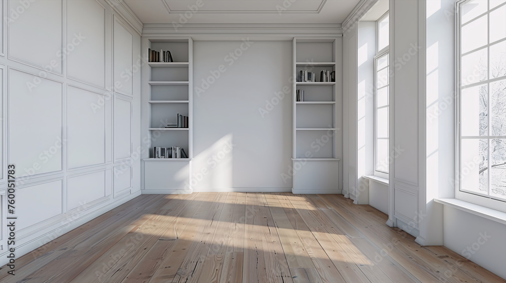 Obraz premium Modern home office with empty walls