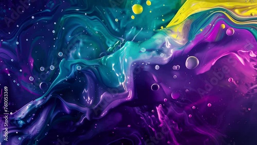 Fluid and dynamic mix of colors, flowing painting. 