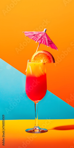 Cocktail tropical com guardachuva decorativo photo