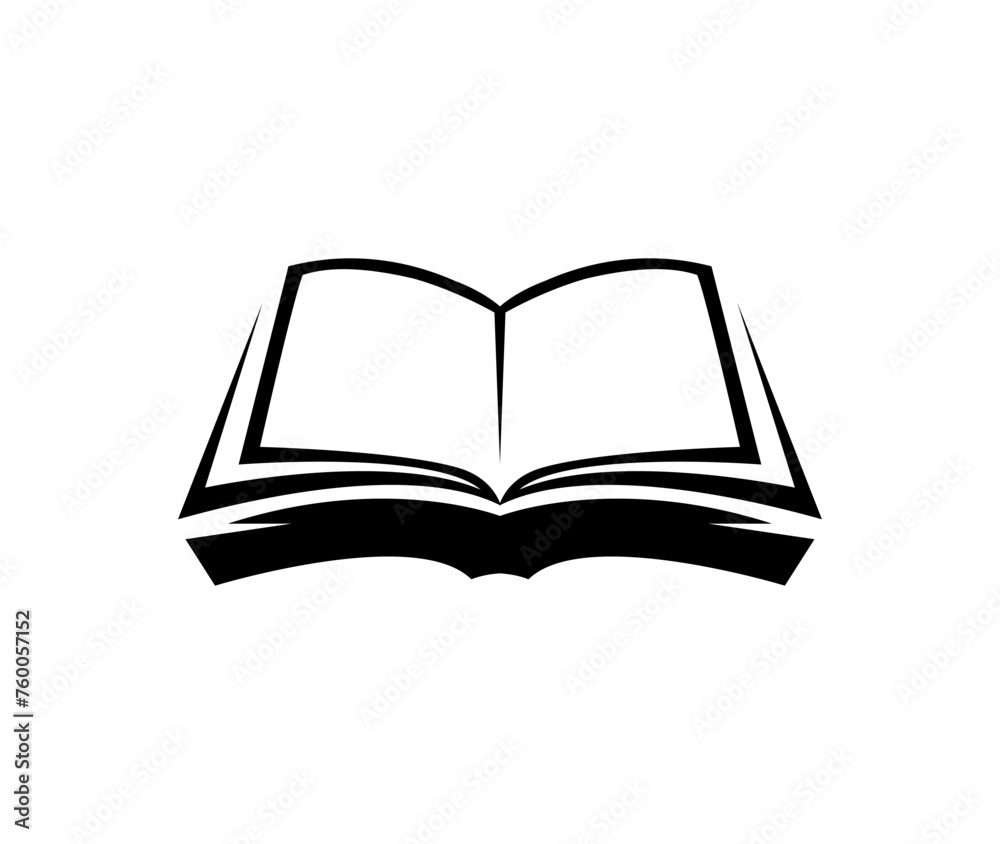 Creative black open book icon logo Creative black open book icon logo
