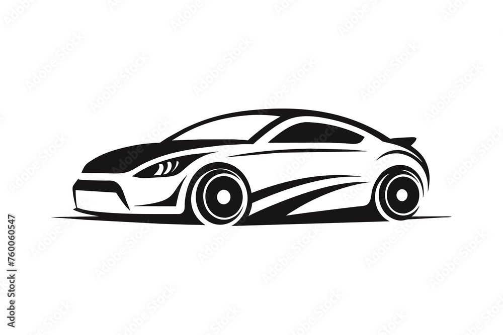minimalist car logo vector art silhouette