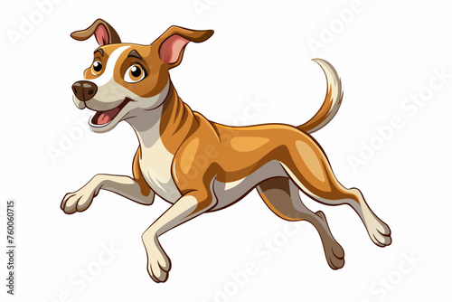 Hyper realistic jumping dog big eyes vector art illustration