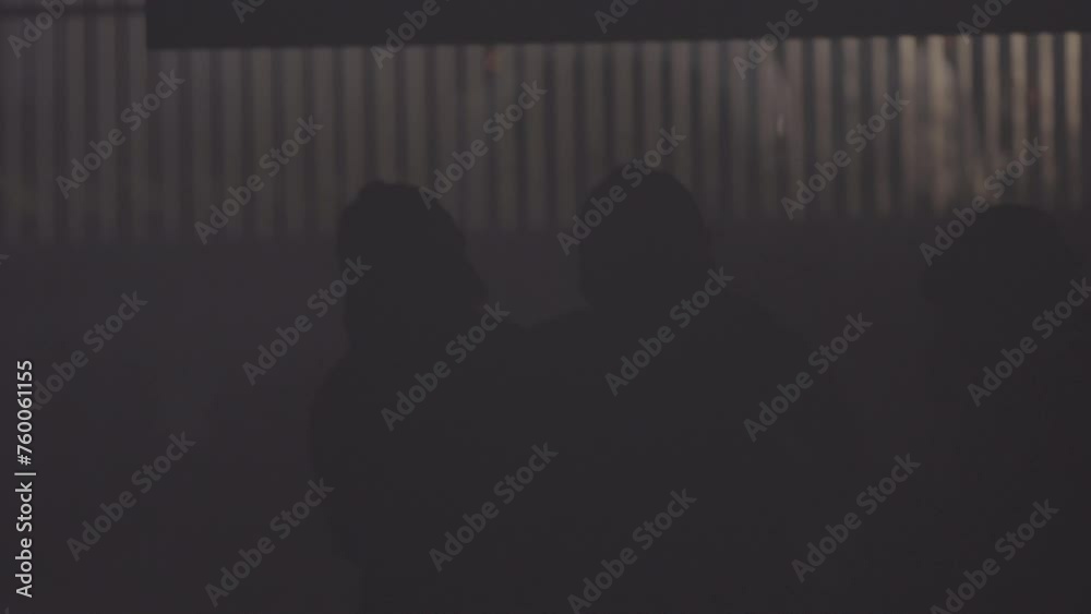 Firefighters During A Rescue Operation In A Dark Tunnel Filled With Smoke Firefighters During A Rescue Operation In A Dark Tunnel Filled With Smoke