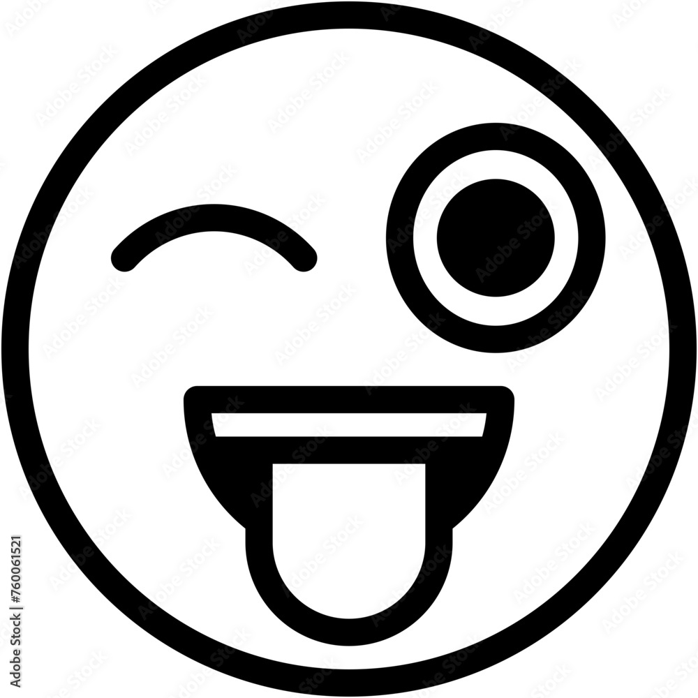 Vector Icon Wink, Emoji, Smileys, Reaction, Feelings, Emotion Vector Icon Wink, Emoji, Smileys, Reaction, Feelings, Emotion