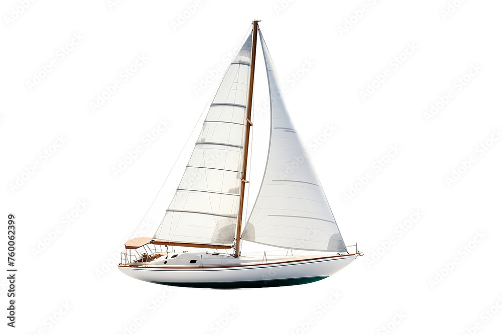 Sailing adventure: white sailboat on the ocean.