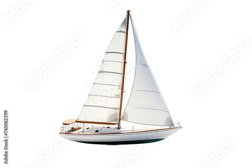 Sailing adventure: white sailboat on the ocean. © Stock