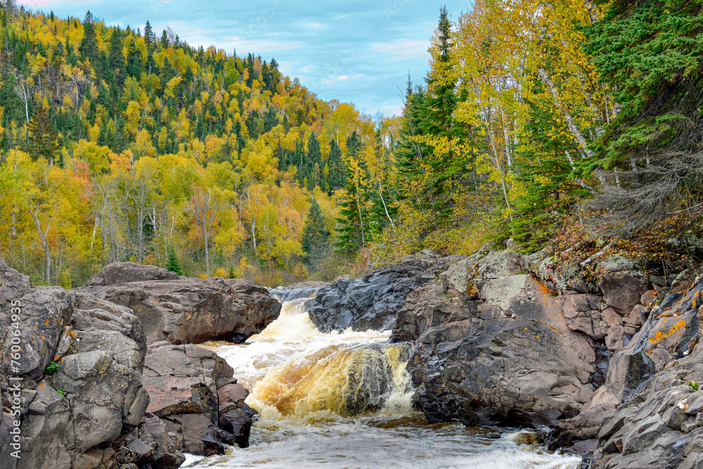 Minnesota, North Shore River Cascades in Autumn Minnesota, North Shore River Cascades in Autumn