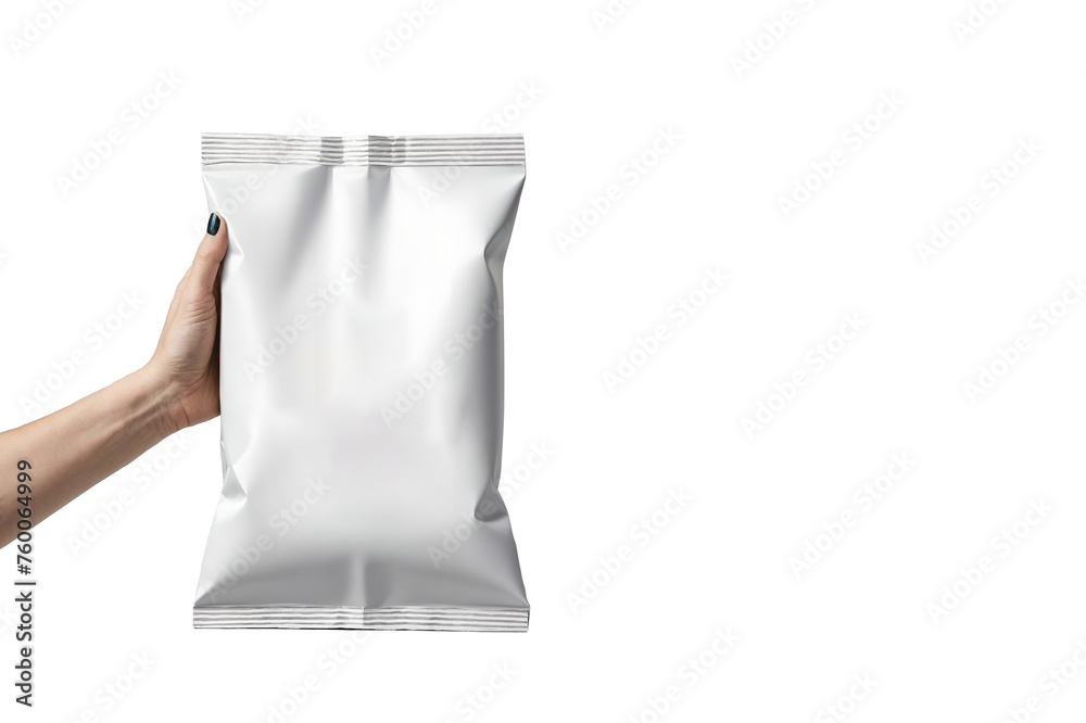 Zip bag mock-up. Blanc chips bag template cutout