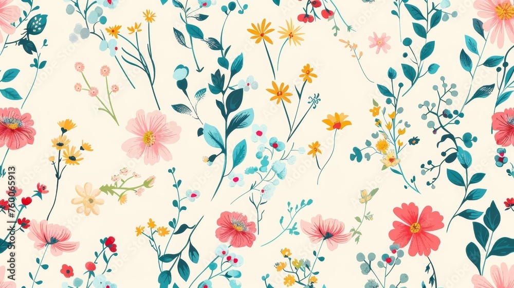 Flowery seamless background with small flowers Flowery seamless background with small flowers