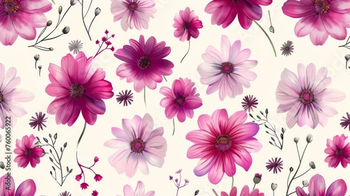 The daisy floral print on a seamless background is pretty and feminine