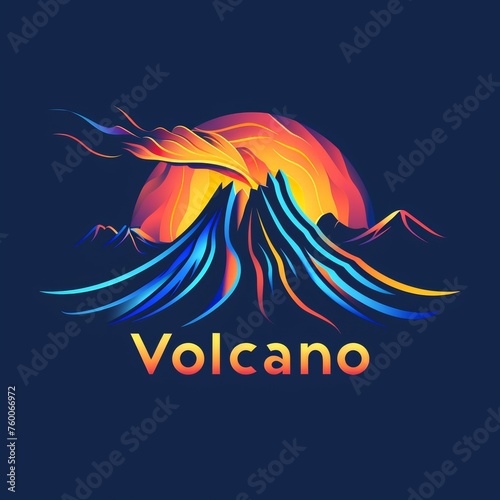 Powerful Volcano Brand Logo - Unique and Easy to Recall Generative AI