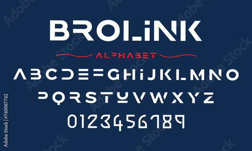 Editable typeface vector. Brolink sport font in american style for football, baseball or basketball logos and t-shirt.	