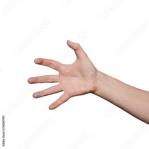 Spooky or creepy hand gesture isolated on transparent png background. Scary zombie halloween hands. Angry hands expression. photo