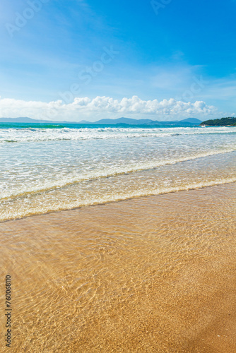 sand beach and sky Grande beach Governador Celso Ramos Santa Catarina Brasil