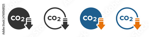 CO2 reduction vector icon concepts