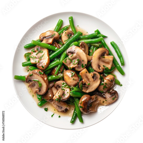 Plate of Mushrooms and Gree...