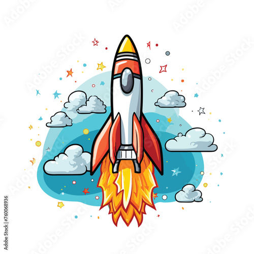 Rocket comic pop art vector illustration design fla