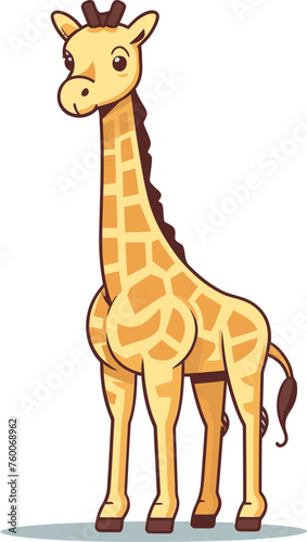 Majestic Giraffe in Savanna Landscape Vector Illustration
