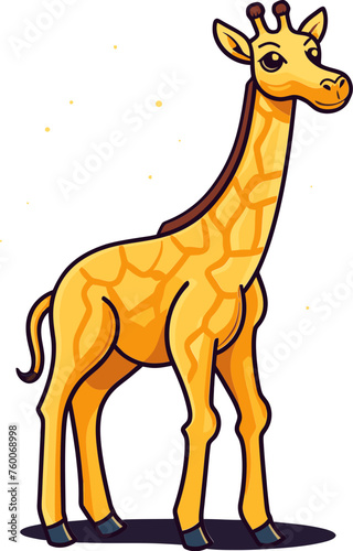 Beautiful Giraffe in Natural Habitat Vector Illustration
