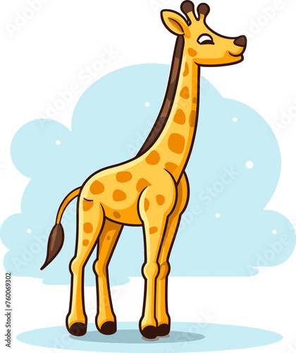 Giraffe with Stained Glass Effect Vector Illustration